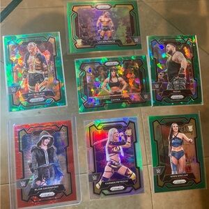 7 card 2024 WWE Prizm lot Silver green cracked ice red pulsar
